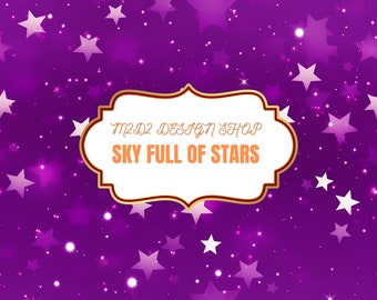 Sky Full of Stars Print Seamless Pattern Repeating File for Fabric Printing Sublimation Commercial Use