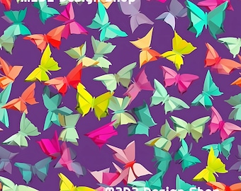Spring Summer Watercolor Butterflies Print Seamless Pattern Repeating File for Fabric Printing Sublimation Commercial Use