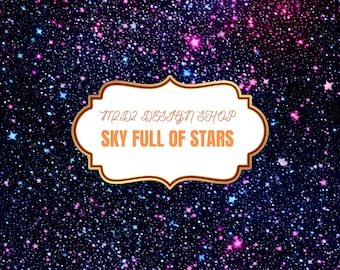 Sky Full of Stars Print Seamless Pattern Repeating File for Fabric Printing Sublimation Commercial Use
