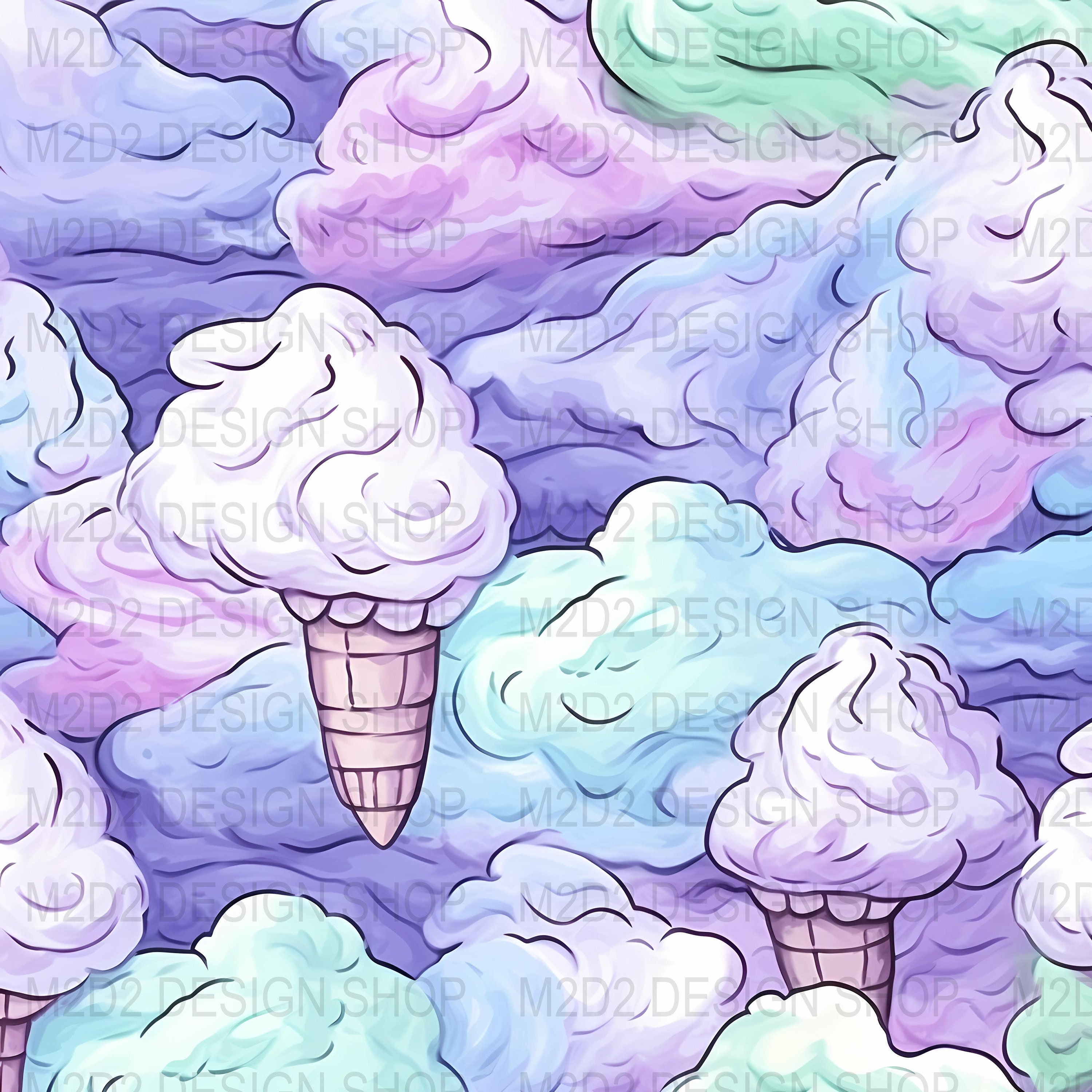 Repeatable Ice Pattern RETRO ICE CREAM, Retro Sweets Seamless Repeat Pattern, Backgrounds ...