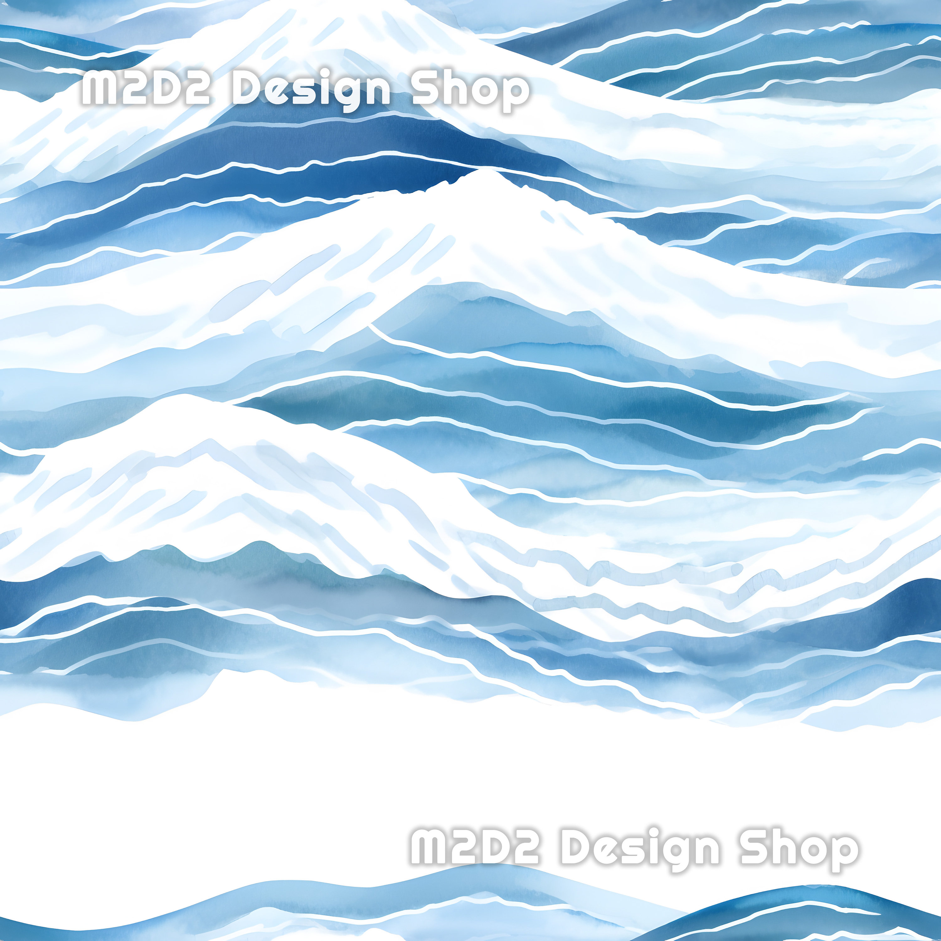 Watercolor Ocean Waves Print Seamless Pattern Repeating File for Fabric ...