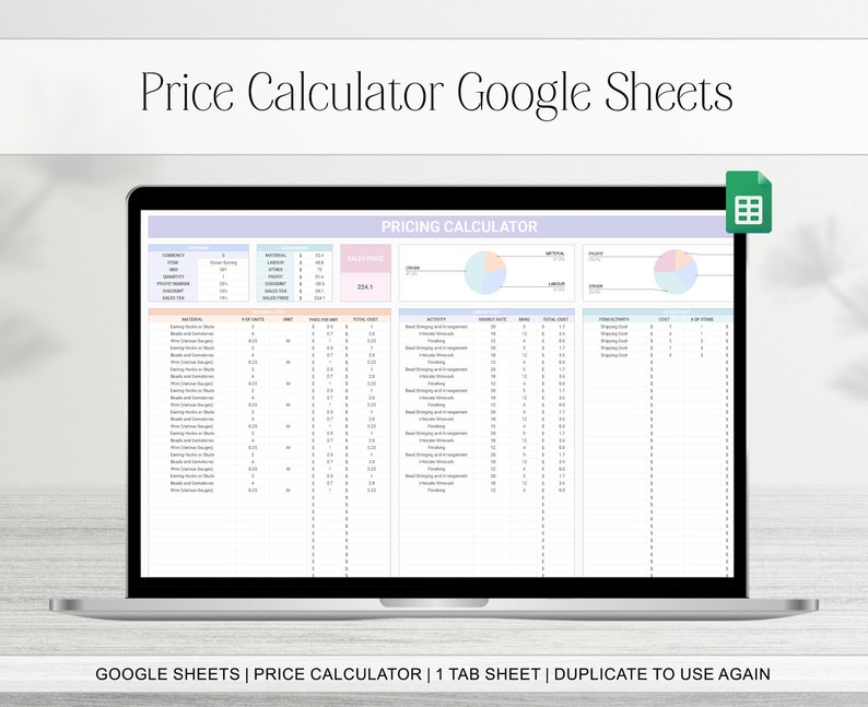 Product Price Calculator, Small Business Pricing Cost Calc Google