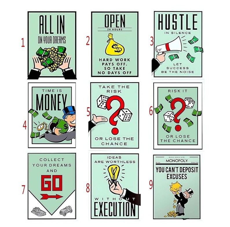 Custom Monopoly Motivational Poster Funny Poster Home Decor Etsy