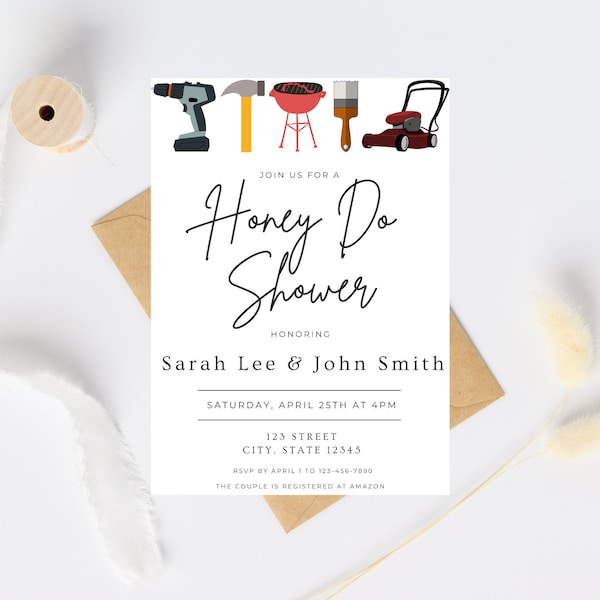 Honey Do Shower Invitation - Couples Wedding Shower