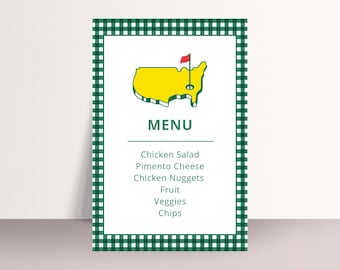 Masters Party Menu Template, 4x6 1-sided, Birthday