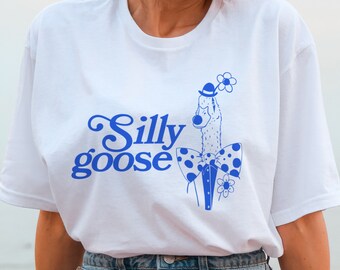Dwaze Gans | Leuk T-shirt | Gans T-Shirt | Uniseks Silly Goose-shirt | Trendy ganzenhemd | Eigenzinnig T-shirt | Dierenshirt | T-shirt in retrostijl