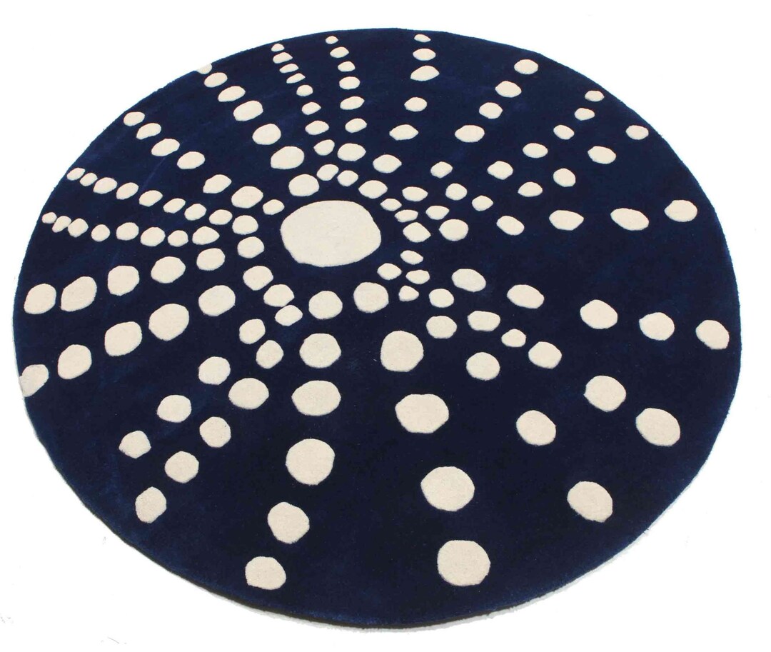 New Minimalist Round Shaped Rug Handmade Designer Rugs Contemporary