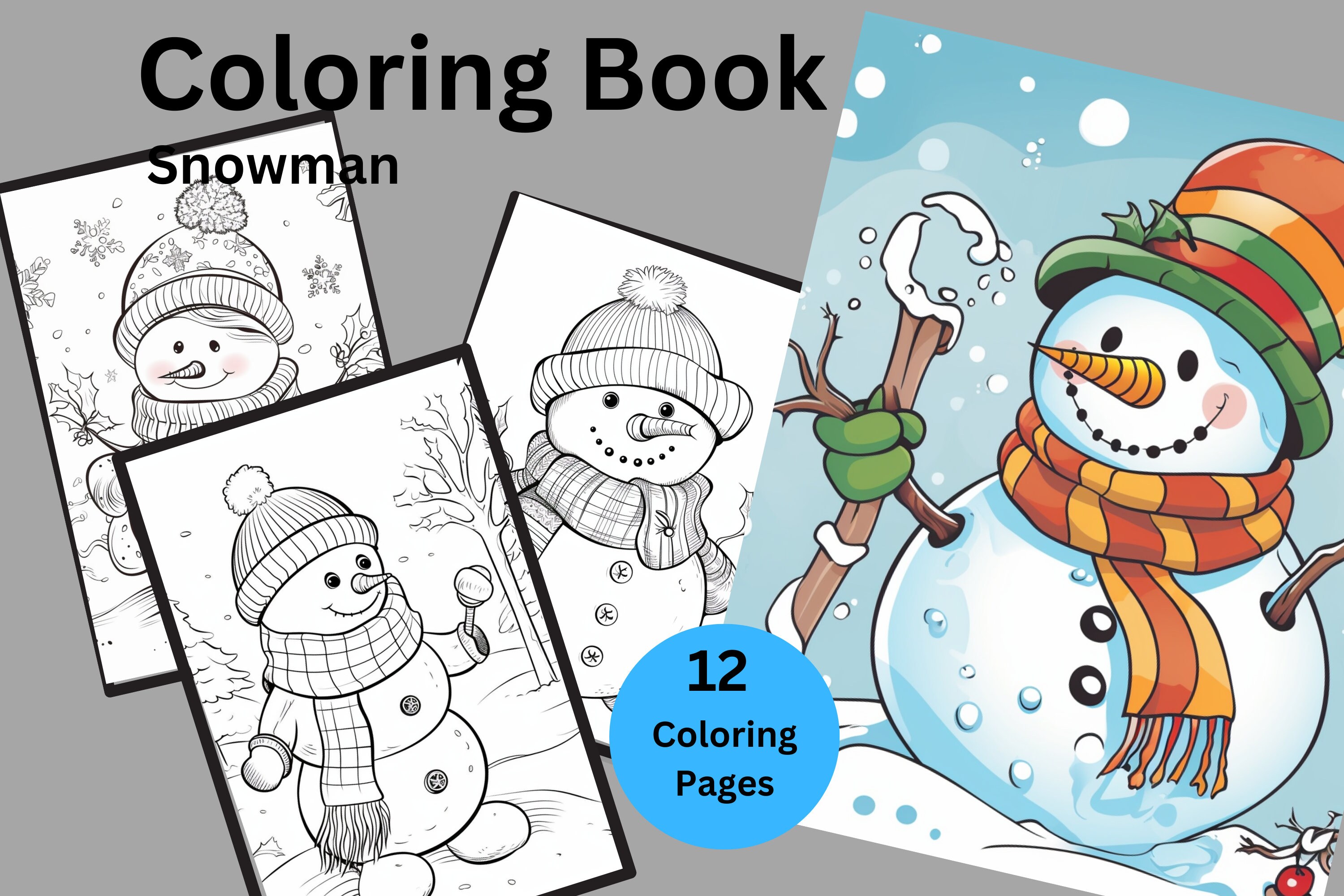 Snowman coloring   Etsy.de