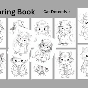 Cat Detective Coloring Pages Coloring Pages Coloring Book Printable ...