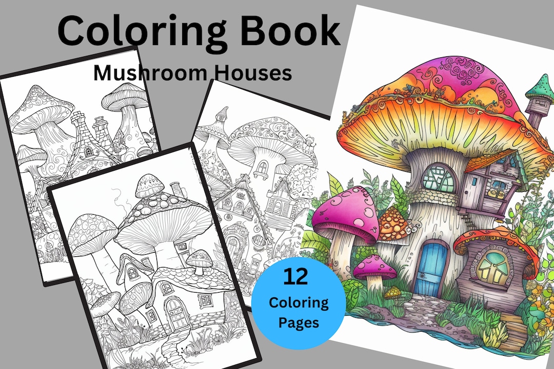 Mushroom Houses Coloring Pages Coloring Pages Coloring Book Printable ...