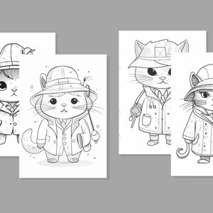 Cat Detective Coloring Pages Coloring Pages Coloring Book Printable ...