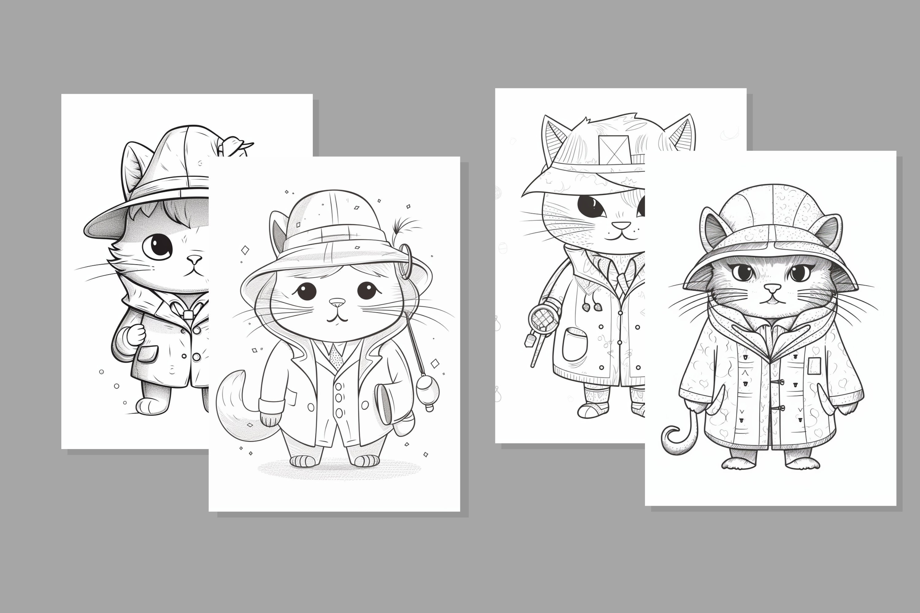 Cat Detective Coloring Pages Coloring Pages Coloring Book Printable ...