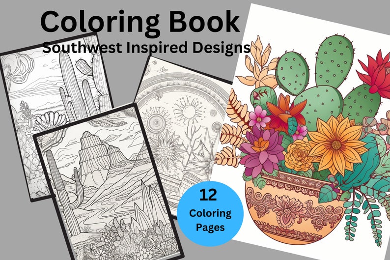 Southwest Inspired Designs Coloring Pages Coloring Pages - Etsy