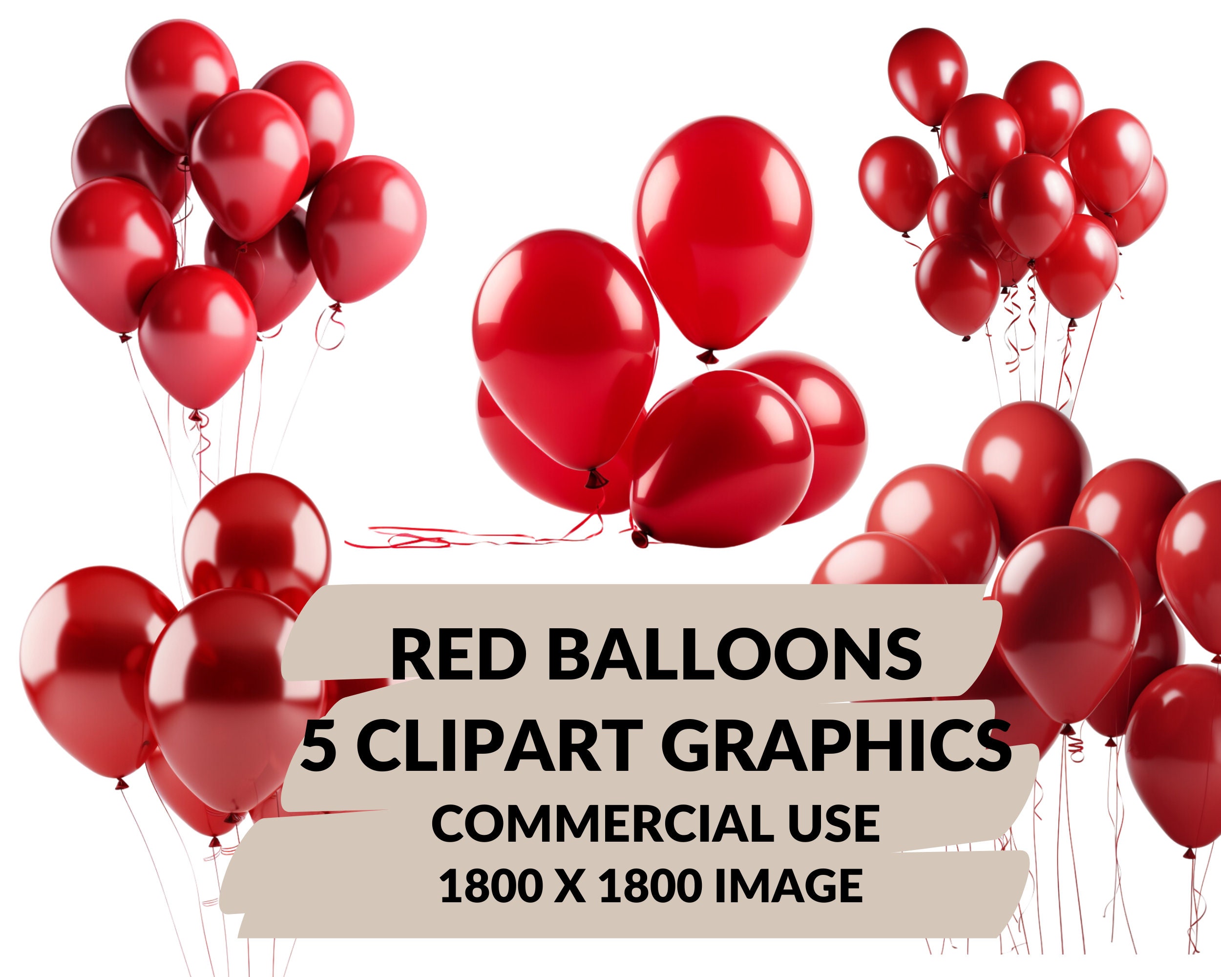 Red Balloons Clipart Red Balloons PNG File Red Balloons Commercial Use