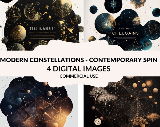 Constellation moderne avec une touche contemporaine | Art Constellation | Constellation du zodiaque | Astrologie | Carte de la constellation | Art mural astrologie