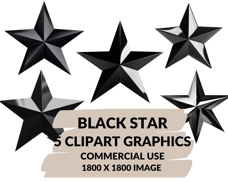 Black Star Clipart Black Star PNG Files Instant Download - Etsy Australia