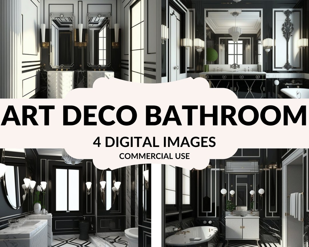 Art Deco Bathroom Wall Art Art Deco Digital Print Home Decor Digital
