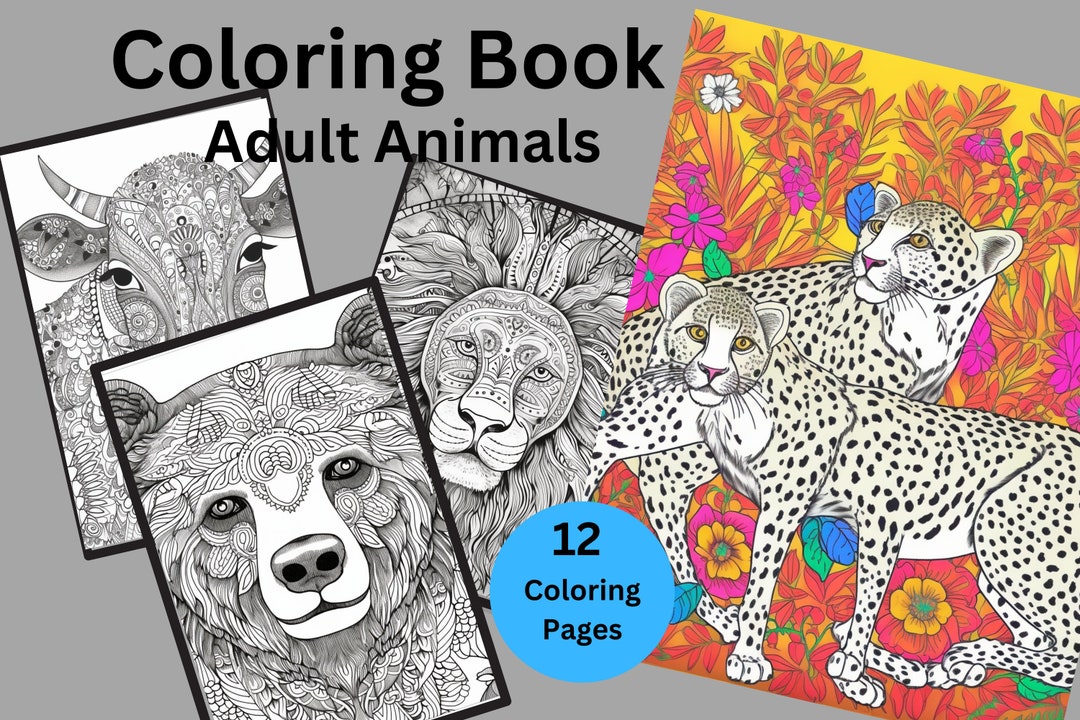 Adult Animal Coloring Pages Coloring Pages Coloring Book Printable Digital  Download Instant Download Printable Coloring Color 