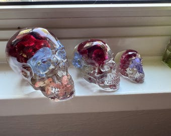 Dried floral skulls (set of 3)