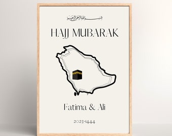 Personalisierte Hadsch Mubarak Druck, Umrah Mubarak Druck, Hadsch Mubarak Geschenke, Umrah Mubarak Drucke, digitaler Download, druckbare islamische Geschenke