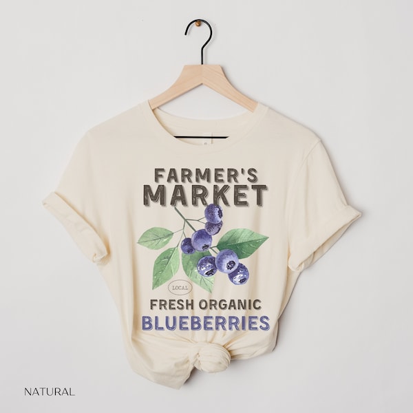 Farmer's Market Vintage Blueberry T Shirt Sunshine Blueberry Fruit Shirt Gift for Farmer Matching Shirts Foodie Gift Cottagecore Outfit