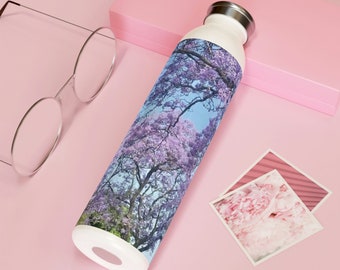 Botella de agua con aislamiento al vacío de 20 oz de Spring Blossom personalizada, botella de acero inoxidable, regalos perfectos para ella, botella de viaje fría o caliente