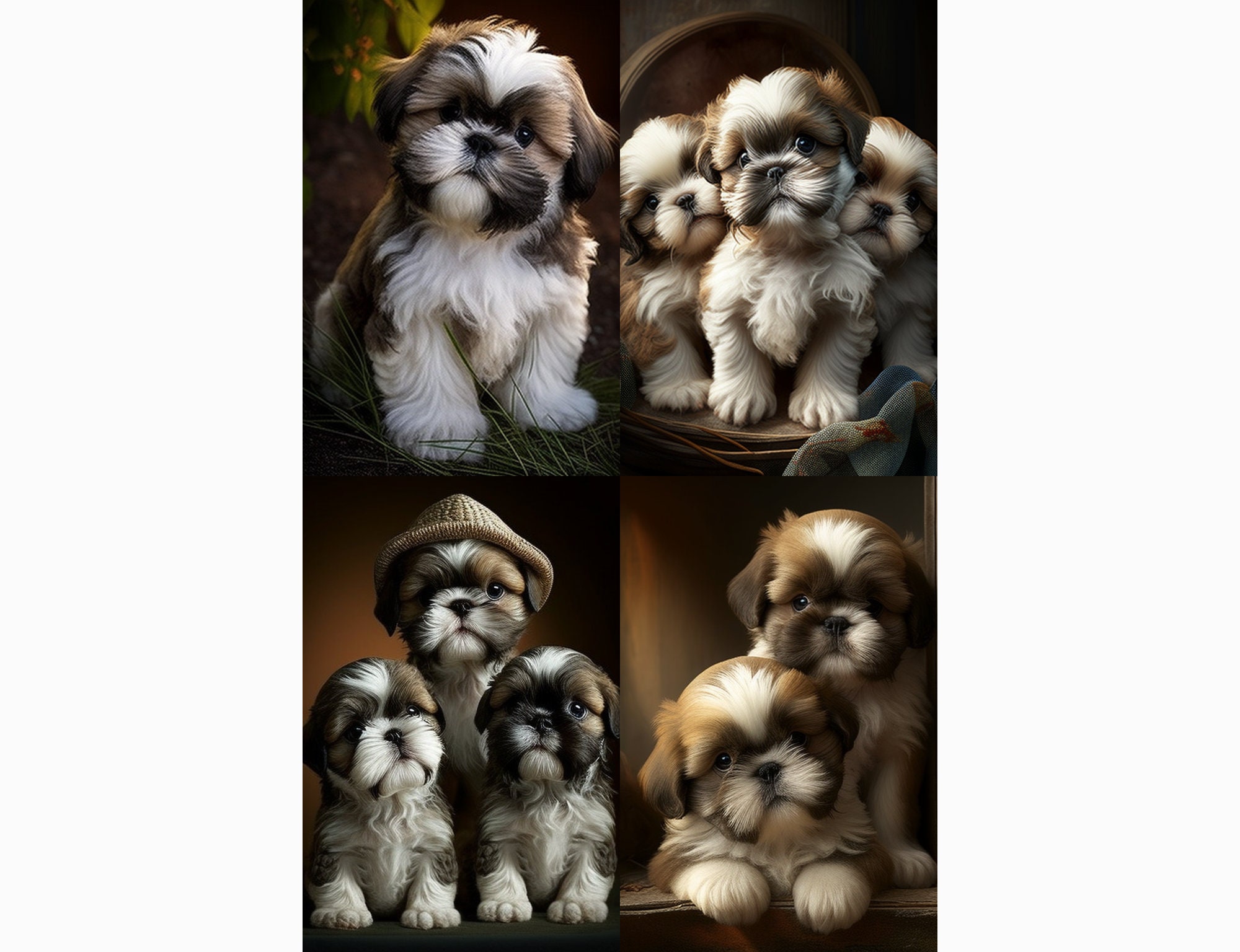 Puppies - Shih Tzu - 4 images included - multiple sizes