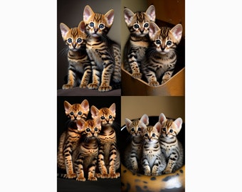 Kittens - Bengal - 4 images included - multiple sizes