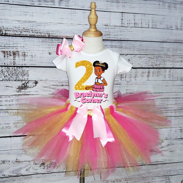 Gold Seuince Pink Tutu Dress