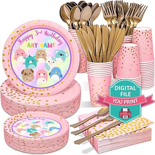 Squishmallow Party Cups Plates Etsy