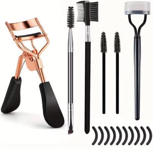 16 pcs Eyelash Curler with Tweezers and Brush