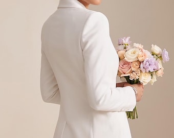 SMOKING Pantsuit BONDA - Elegant White Bridal Pantsuit for Woman - made in Germany