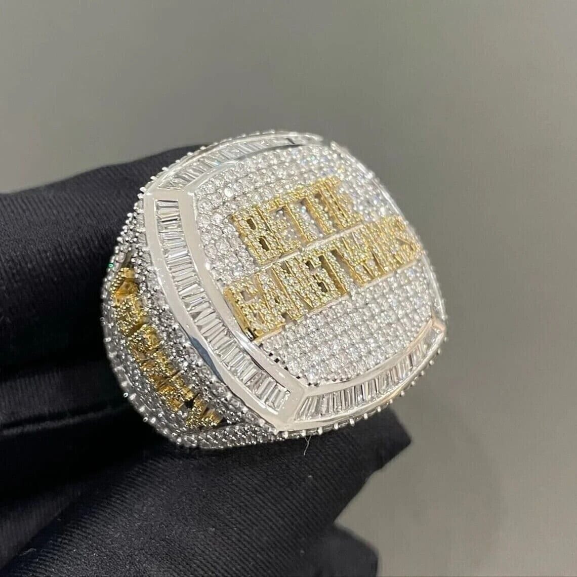 Iced Out Diamond Hip Hop Ring Men Ring Championship Rapper - Etsy