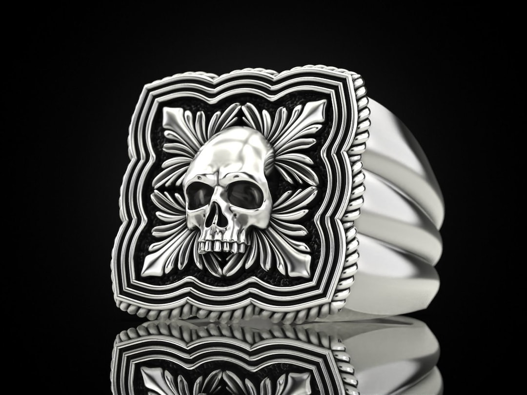 Skull Head Ring Half Jaw Skull Ring Vintage Style Skull Ring Gothic