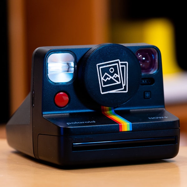 Polaroid Now Plus Lens Cap with Polaroid Print Icon by FotoFoundry