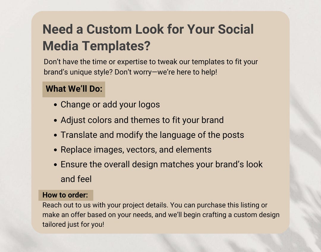 Custom Look for Your Social Media Templates Brand Kit, Customizable ...