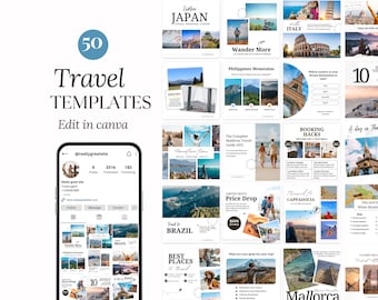 Travel Agents, Tour, Trip, Nature, Adventure Traveling Bloggers, Vacation Planners, Wanderlust social media Instagram CANVA templates