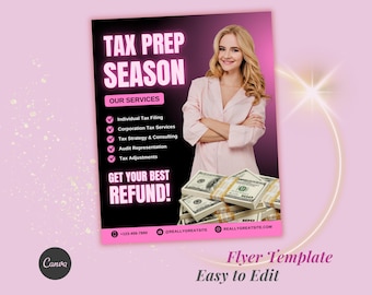 Tax Prep season Flyer, Tax Filing Flyer, Accountant Flyer, Credit Repair Flyer, Business Tax Flyer, Instagram Post, Editable Flyer Template