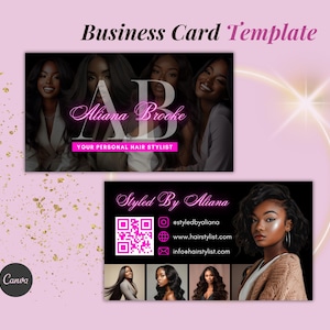 Business Card Template, Hair Stylist Business Card, Beauty Artist Card Design, Lashes Nails Hair Card, Salon Card Template