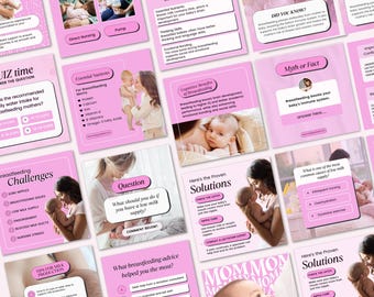 Lactation Consultant, Breastfeeding Mentor, Baby Nurse, Postpartum Doula purple aesthetic social media Instagram CANVA post templates design