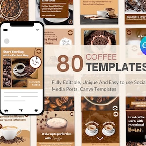 Kawiarnia, Cafe House, Kawiarnia z napojami cappuccino espresso mokka restauracja CANVA Instagram Facebook szablony marketingu w mediach społecznościowych