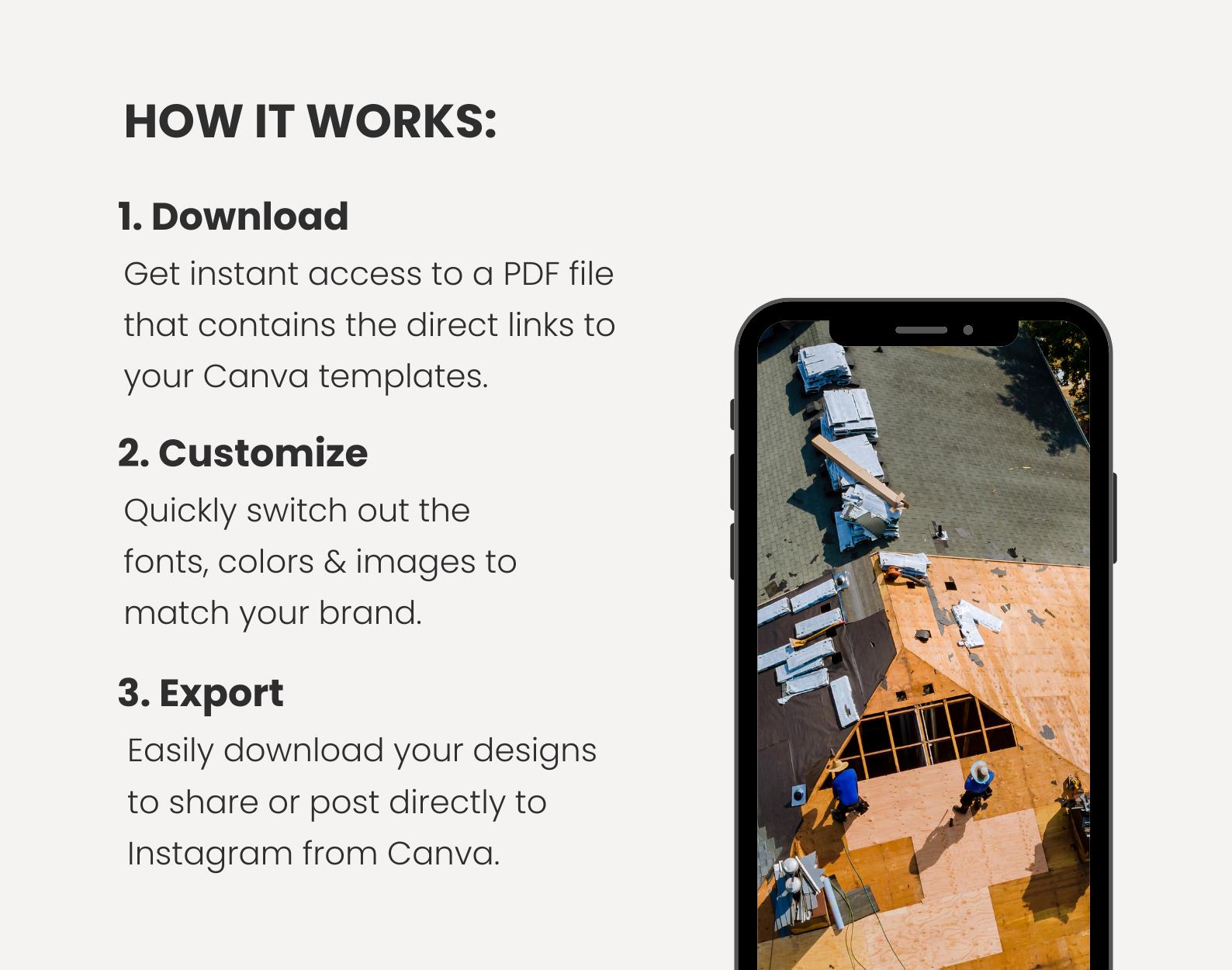Roofing Home Improvement Construction Gutter Business Editable CANVA ...