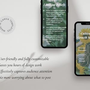 Mindset Coach Instagram Reels social media posts, Life Coach Template, Growth mindset reels, Mental Health Coach, Spiritual Women Reel