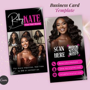 Visitenkartenvorlage, Schönheitssalon Visitenkarte, Friseur Kartendesign, Nägel Wimpern Kartenvorlage, Instagram Visitenkarte