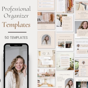 Organizzazione della casa Organizzazione della casa Organizzatore professionale o personale Declutting CANVA Modelli di post sui social media Instagram e Facebook