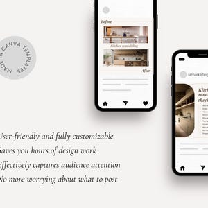 Kitchen remodeling renovation redo redesign makeover interior designer social media instagram canva minimalistic post templates