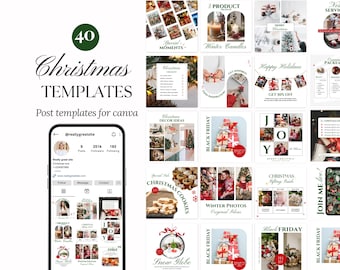 Christmas Xmas winter Festive Sale holiday engaging templates canva marketing instagram social media post templates for businesses