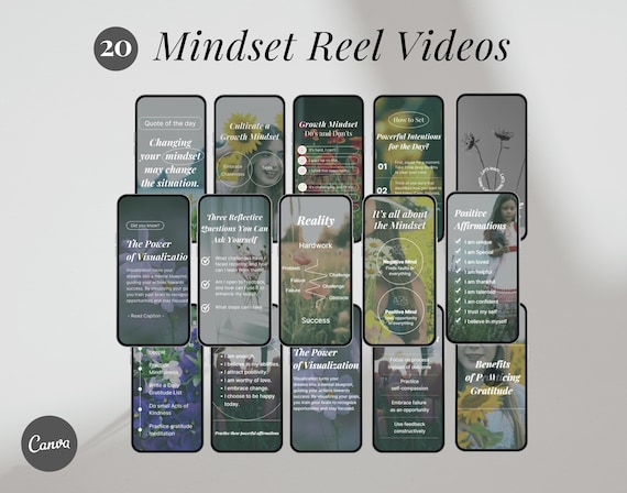 Mindset Coach Instagram Reels social media posts, Life Coach Template, Growth mindset reels, Mental Health Coach, Spiritual Women Reel