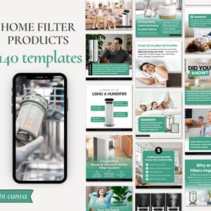 Home filter House filter water air filter, filtration cleaner purifier, filters products Instagram Facebook social media CANVA post template