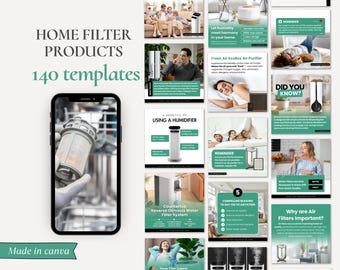 Home filter House filter water air filter, filtration cleaner purifier, filters products Instagram Facebook social media CANVA post template